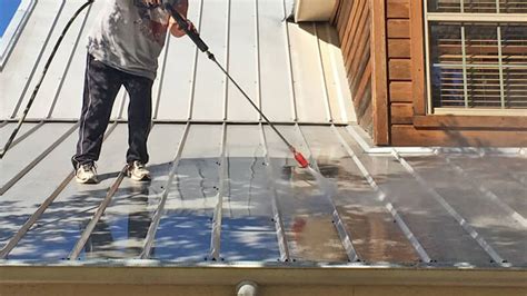 pressure washing metal roof